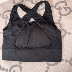 Alphalete Black Sports Bra, Open Back, size S